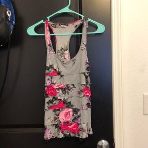 Grey florals tank